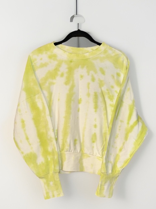 Old Navy Sweaters - Old Navy White and Yellow Tie-Dye Crewneck Sweatshirt